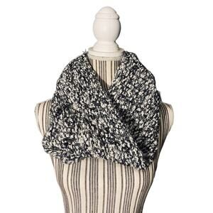 NY & CO Gray White Marbled Multi Color Short Loop Knit Scarf Women
